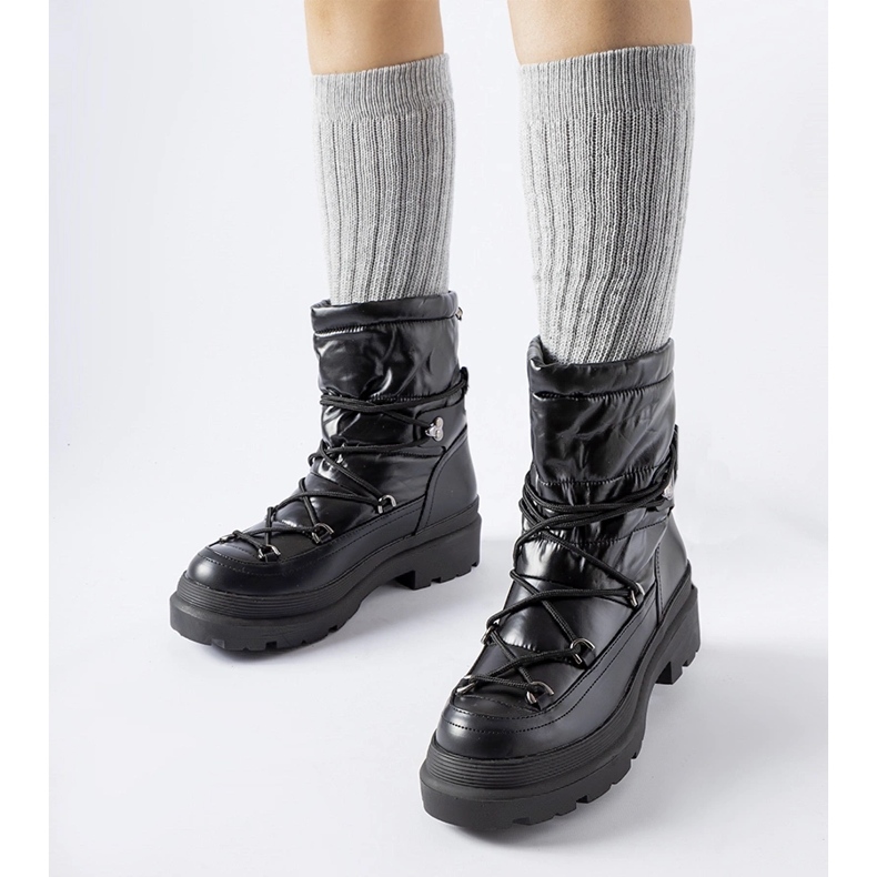 Svarta snöstövlar med Eagleville-manschett 1