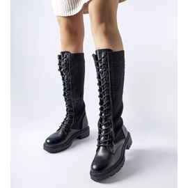 Svarta sockboots med Pierina strass 1