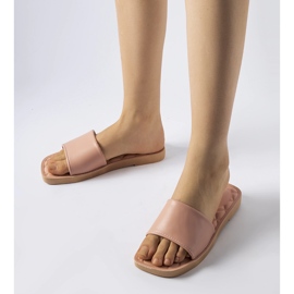 Chatigny rosa gummiflip-flops vit 1