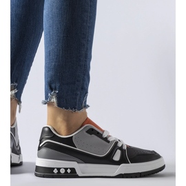 Archie svarta skor med orange plös 1