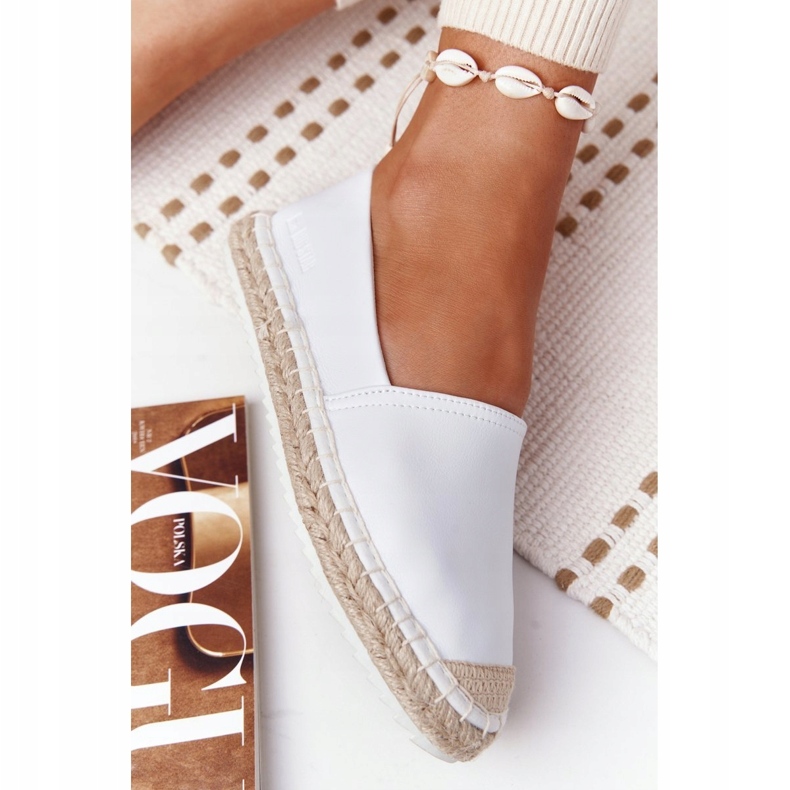 Läder Espadriller På En Flätad Sula Big Star HH274506 Vit 2