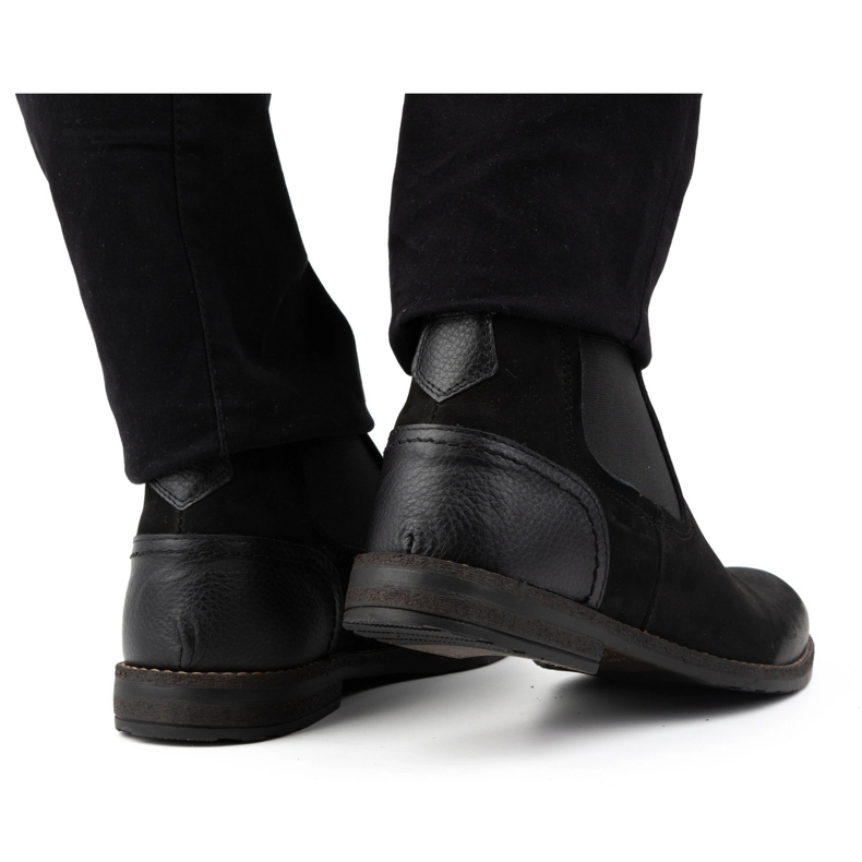 Olivier Isolerade slip-on boots för män läder 925MA svart 1