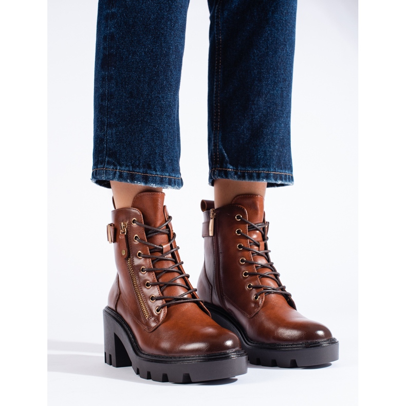 W. Potocki Bruna högklackade ankelstövlar från Potocki 1