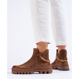 W. Potocki Genombruna bruna stövlar i mocka från Potocki 2