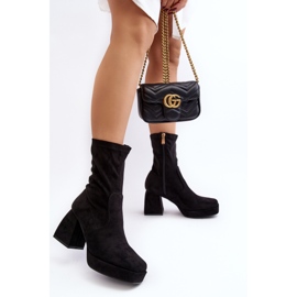 Svarta Adelles ankelstövlar för kvinnor med massiva klackar och plattform 2