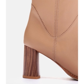 Marco Shoes Högklackade stövlar beige 1