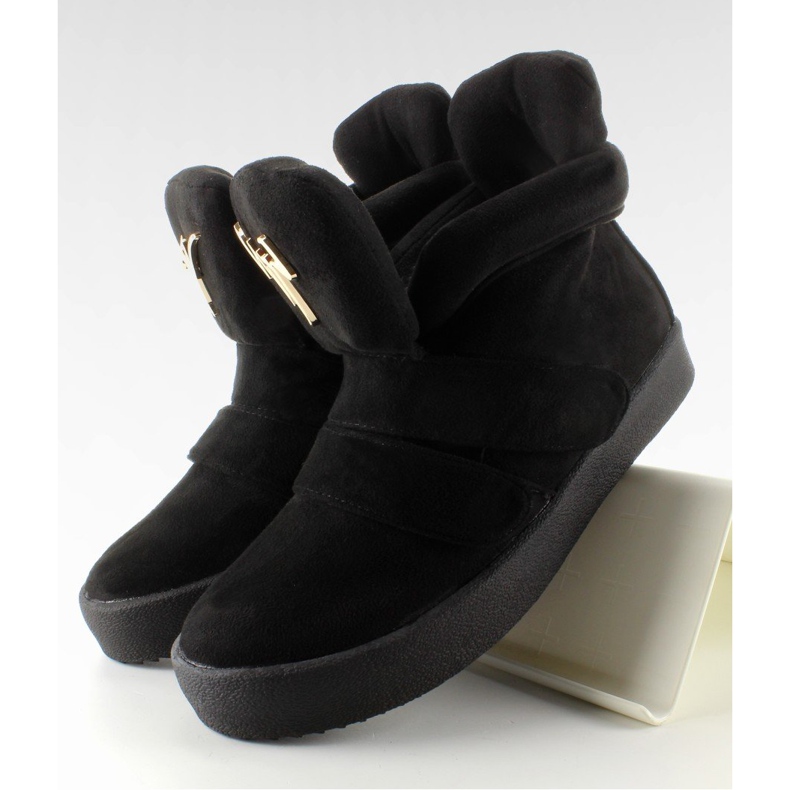 GF-jx29 Svarta sneakers i mocka 2