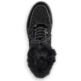 Svarta Rieker 93312-00 läderisolerade läderstövlar på plattformen 2