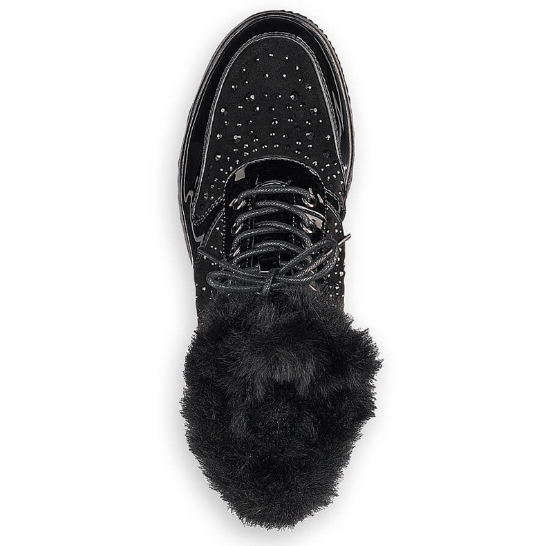 Svarta Rieker 93312-00 läderisolerade läderstövlar på plattformen 2