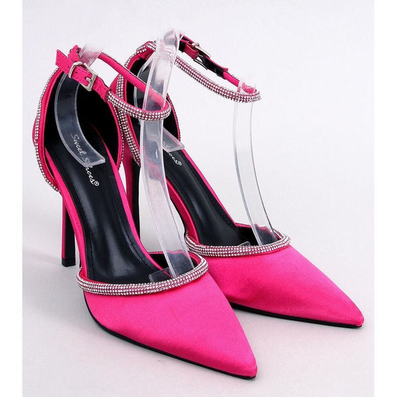 Högklackade pumps med zirkoner Conway Fuchsia rosa 1