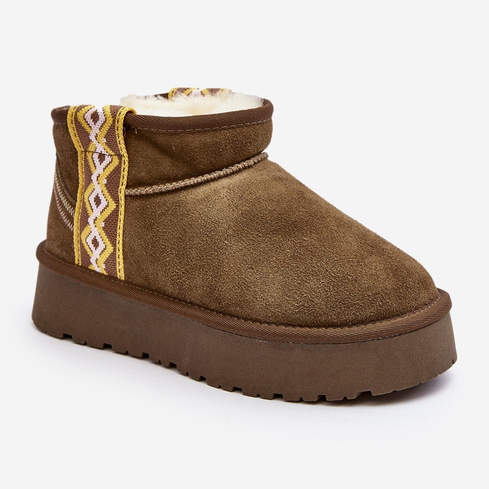 Snöskor i mocka dam med tjock sula, grön Vebissat 2