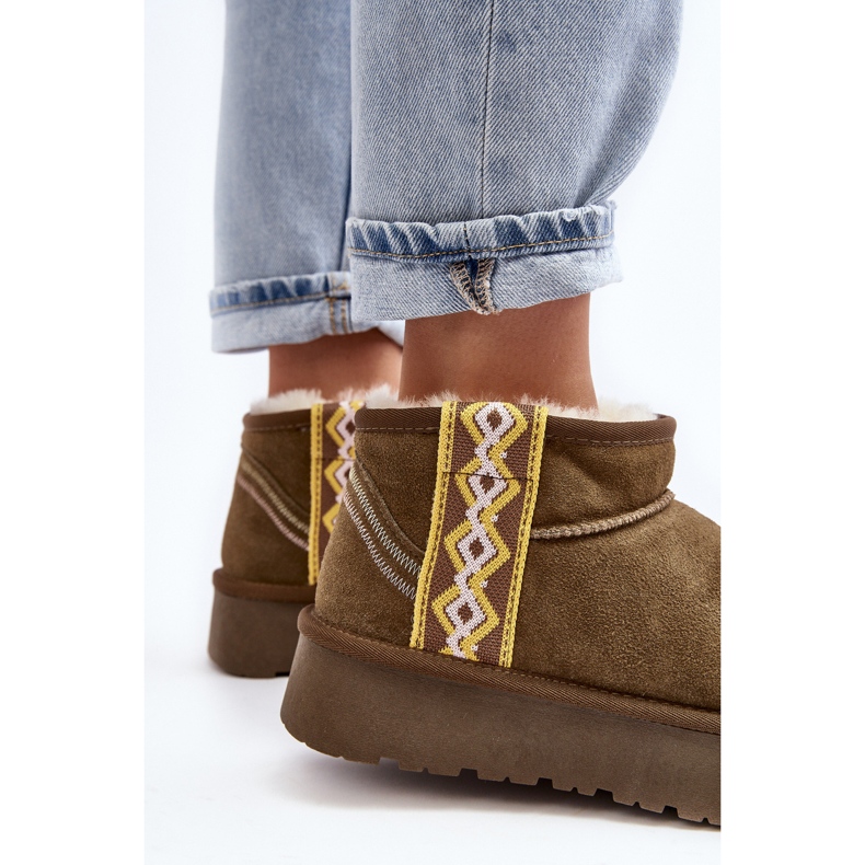 Snöskor i mocka dam med tjock sula, grön Vebissat 1