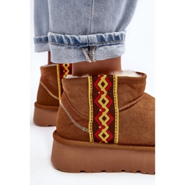 Snöskor i mocka dam med tjock sula Camel Vebissat brun 1