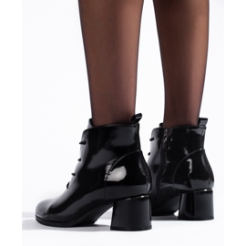 W. Potocki Potocki svarta stövlar för kvinnor gjorda av lackläder 2