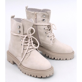 Simmo Beige ankelboots med snörning och skydd 1