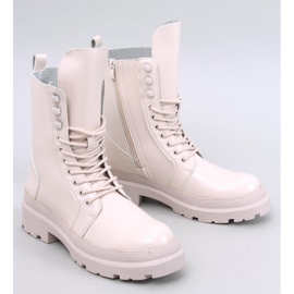 Kinchs Beige ankelboots med snörning och skydd 1