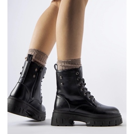 Svarta arbetarstövlar med tjockare Melicucca-sula 1