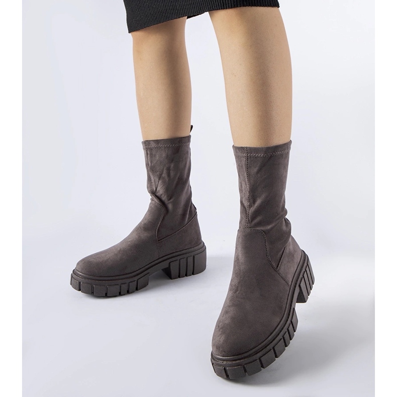 Grå Montefusco slip-on stövlar i ekomocka 1