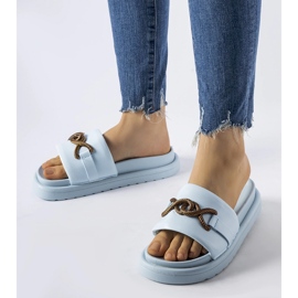 Frédérique blå plattformsflipflops 1