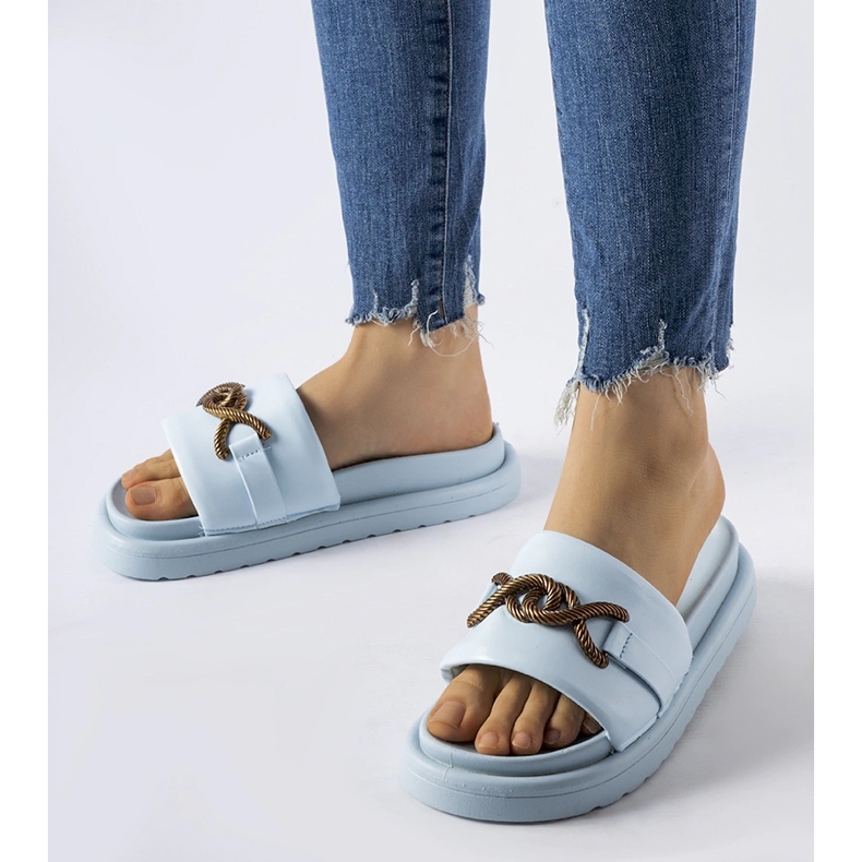 Frédérique blå plattformsflipflops 1