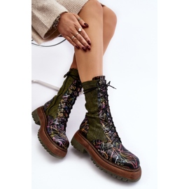 Arbetarstövlar i läder för kvinnor Maciejka 06203-09 Flerfärgad svart 1