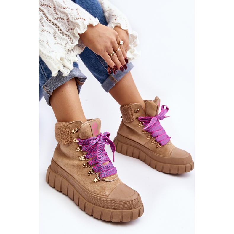 Bruna Ralotta-isolerade Trapper-stövlar på en tjock sula 1