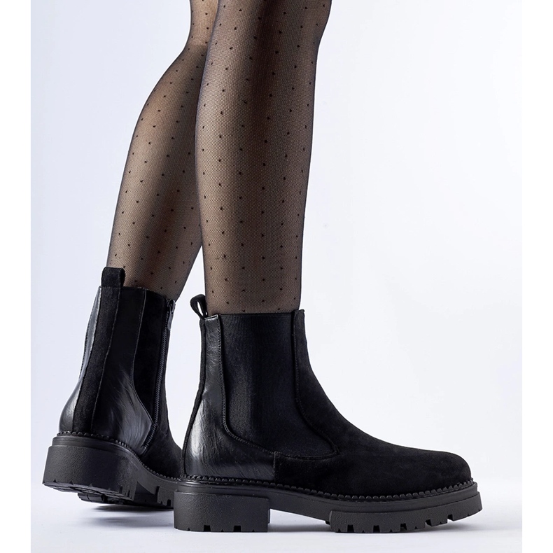 Svarta ankelboots med massiv Hodges-sula 1