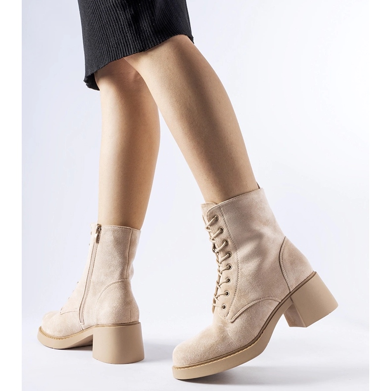 Beige klassiska södra ankelboots 1