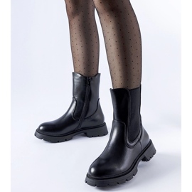 Svarta isolerade klassiska Pleasanton ankelboots 1