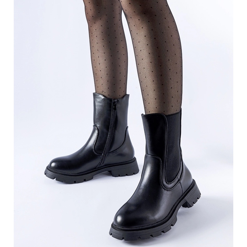 Svarta isolerade klassiska Pleasanton ankelboots 1