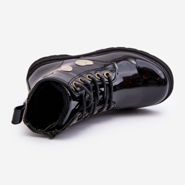 Barnkängor i lack med dekorationer, Svart Adete 1