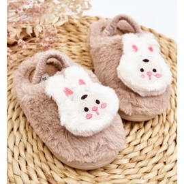 Furry Bunny Tofflor för barn Beige Dicera 2