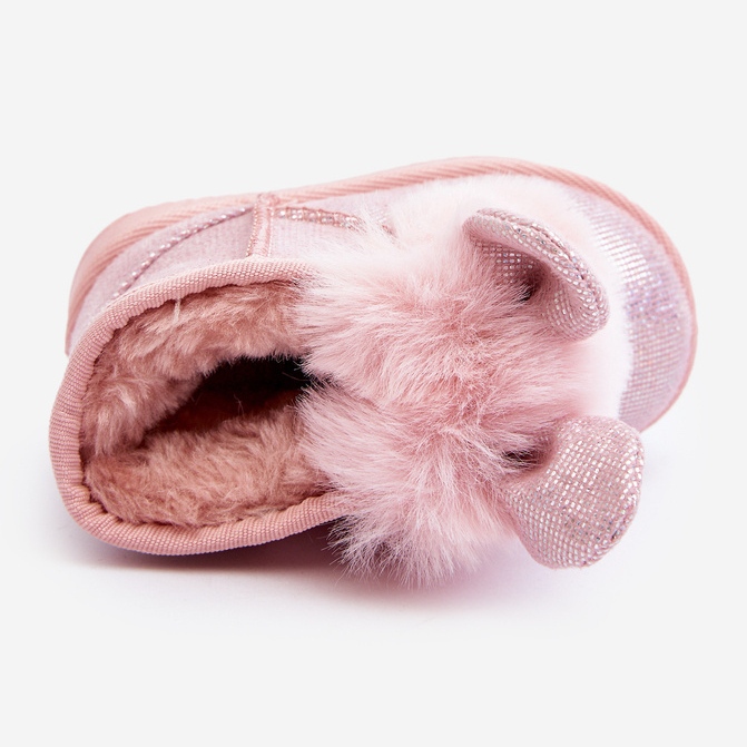 Snöstövlar för barn isolerade med päls, ljusrosa Betty-öron 1