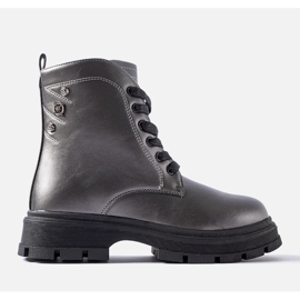 Grafitisolerade flickstövlar från Basara grå 1