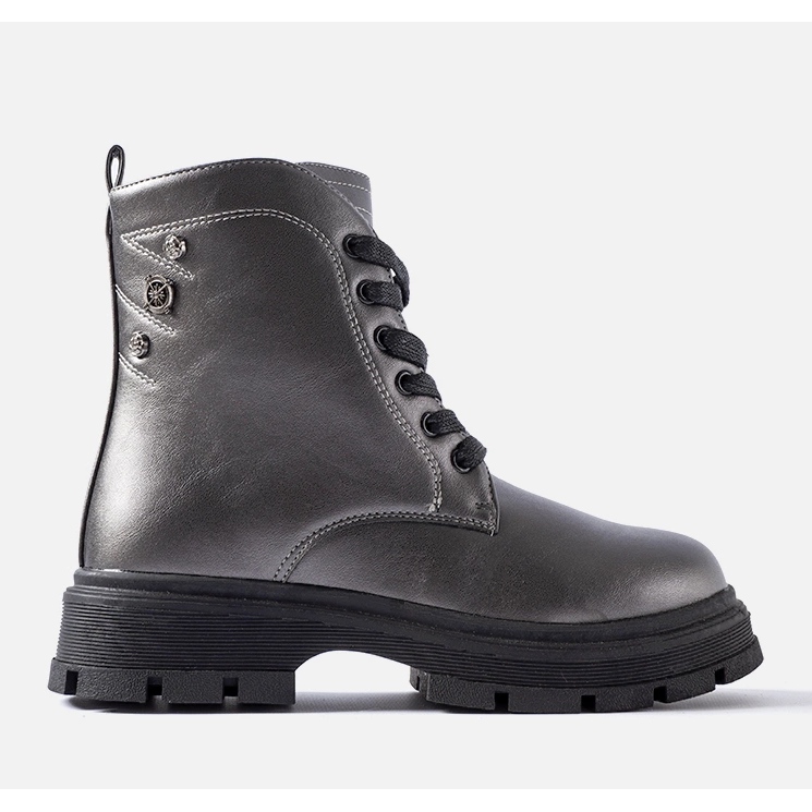 Grafitisolerade flickstövlar från Basara grå 1