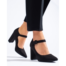 Svart mocka Shelovet högklackade pumps 1