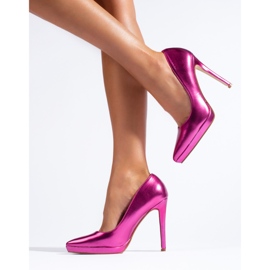 Shelovet fuchsia metallic högklackade pumps violett 1