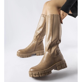 Bruna isolerade Ceredano platta stövlar beige 1