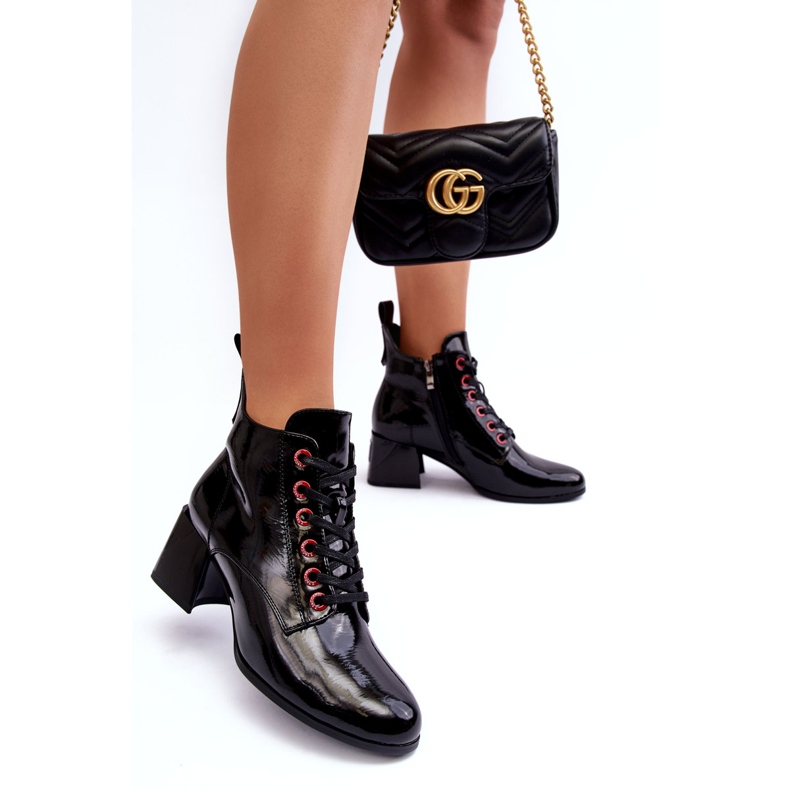 Lågpatentsnörade ankelstövlar S.Barski MR870-66 Svart 6