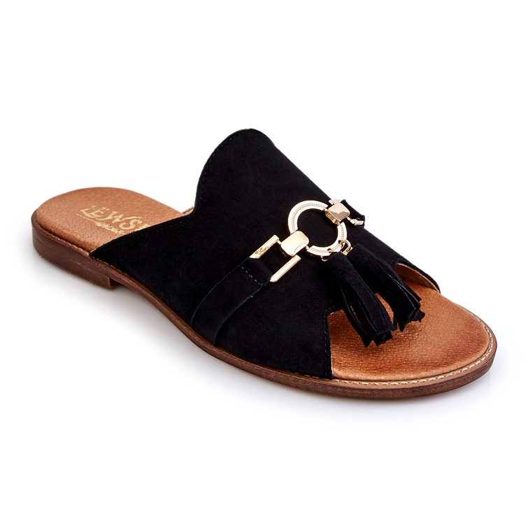 Lewski Shoes Damtofflor Leewski Skor i mocka 3226 Svart 4