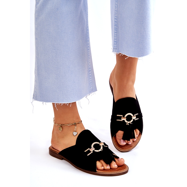 Lewski Shoes Damtofflor Leewski Skor i mocka 3226 Svart 2