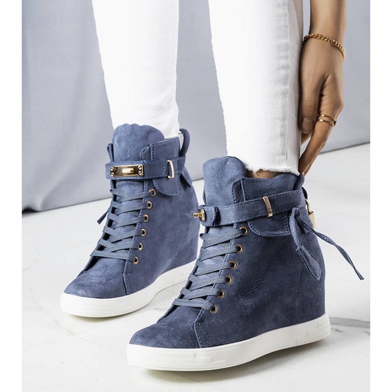 BM Blå wedge sneakers 1