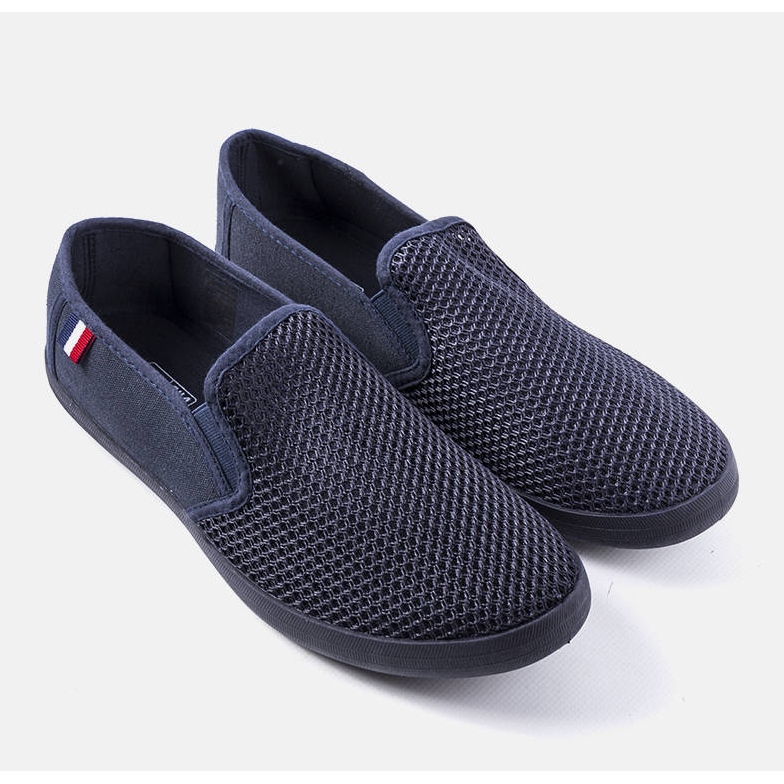 Marinblå openwork sneakers för män från Garibaldi 1