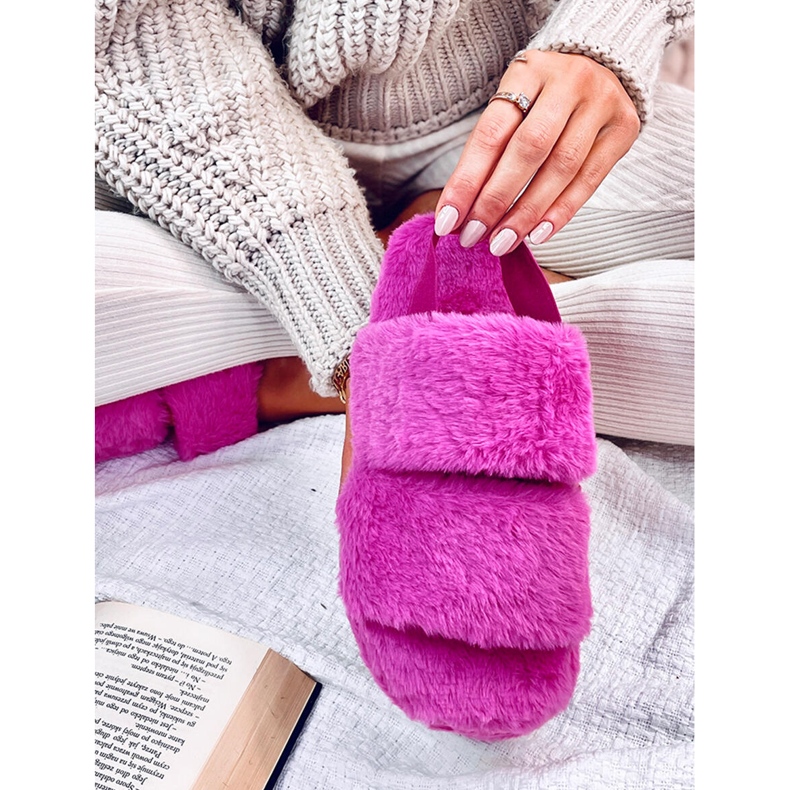 Damtofflor med resår Rhodes Fuchsia rosa 1