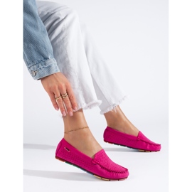 Bekväma Shelovet loafers i rosa mocka 1