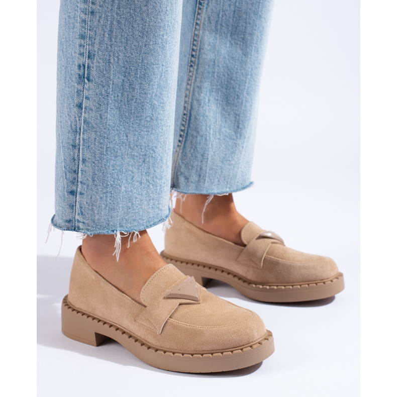 W. Potocki Loafers i beige mocka för kvinnor från Potocki 1