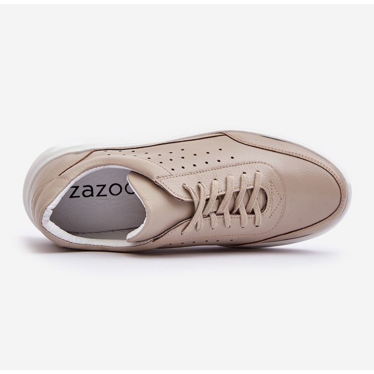 Lädersportskor för män Zazoo 1544 Beige 1