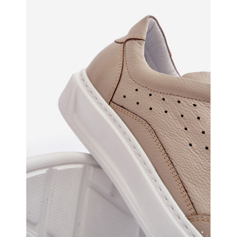 Lädersportskor för män Zazoo 1544 Beige 2