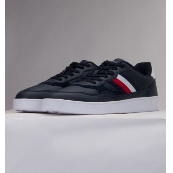 Tommy Hilfiger Court Cupsole Retro Lth Stripes skor M FM0FM04828 DW5 blå 1