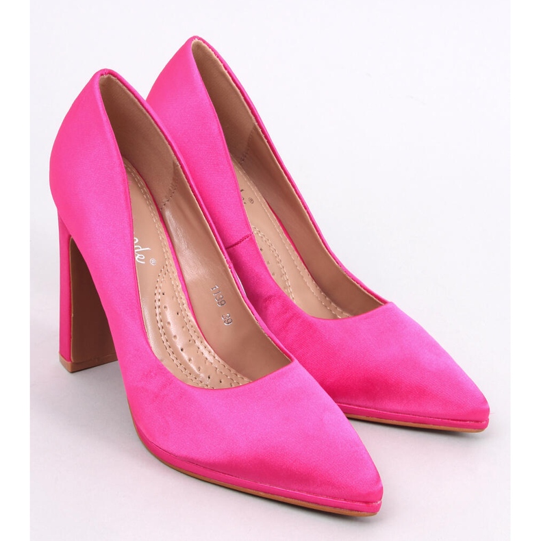 Satinpumps med breda klackar Olivv Fuchsia rosa 1